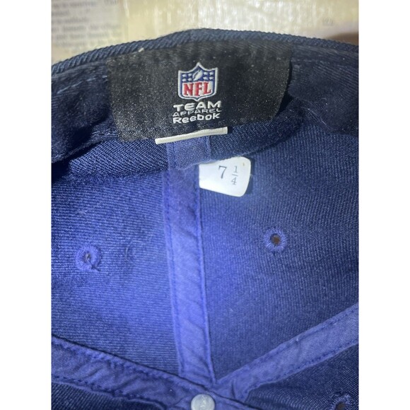 Vintage Reebok NFL Tennessee Titans Fitted Hat Cap 7 1/4 Navy Blue Team Apparel - Picture 4 of 5